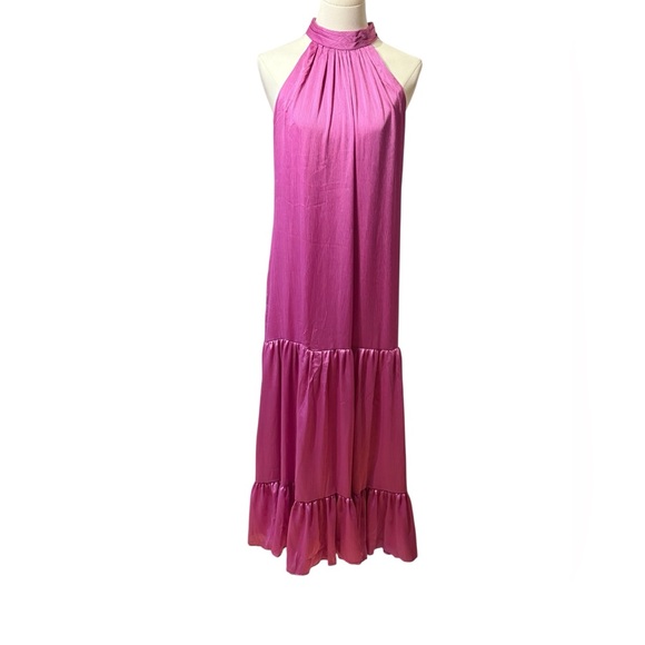 NWT - Vince Camuto Tiered Halter Neck Maxi Dress in Violet Blush Size XS - Picture 3 of 9